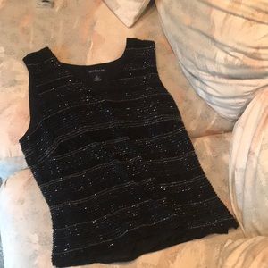 Beaded v-neck tank top